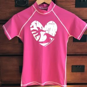 2/$15 Honolua Wahine Pink Rash Guard, Size Large, Hawaii Swim